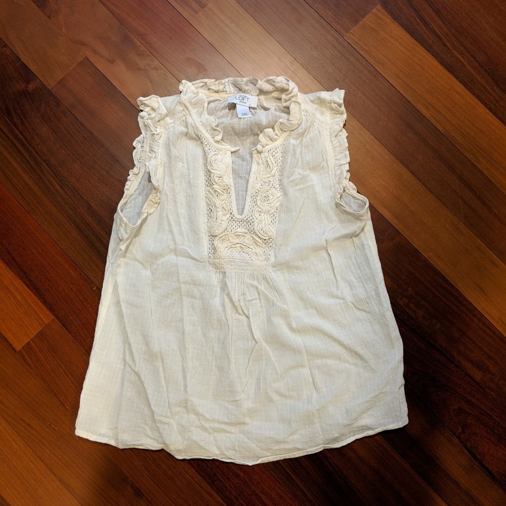 Loft crochet detail tank